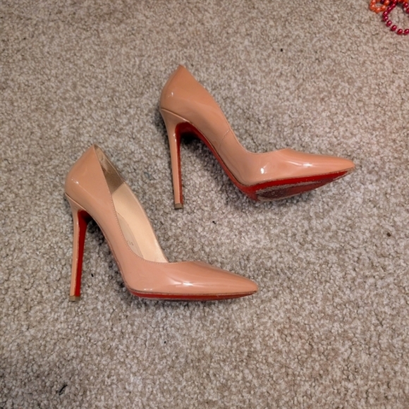 Christian louboutin Pigalle Patent Calf Tan 120mm High Heels sz 35.5 - Picture 9 of 11